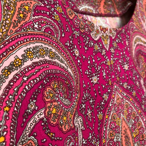 Zara Pink Paisley Pattern Dress Boat neckline - Picture 6 of 7